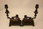 Pair of Early 19th century bronze candlestick holders