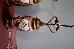 Pair of Japanese Kutani porcelain vases lamps c1900 