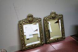 Pair of Polished Brass Framed Easel Mirrors. #