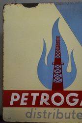 Petrogaz Distributeur Double Sided Enamel Advertising Sign 