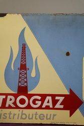 Petrogaz Distributeur Double Sided Enamel Advertising Sign 