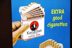 Pictorial Vintage Celluloid Showcard Advertising Kensitas Cigarettes 