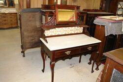 Quality Antique Mahogany Marble Top Wash Stand. #