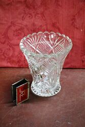 Quality Cut Glass Crystal Vase. #