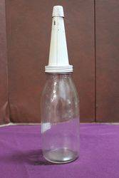 Quart Shell Embossed Oil Bottle with Tin Top
