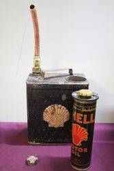 Rare + Early Shell 2 Gallon Can + Shell Oil Tin Insert