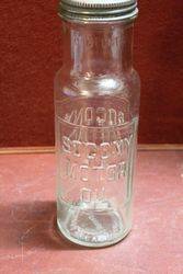 Rare American Socony Motor Oil Quart Oil Bottle With Original Tin Pourer