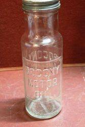 Rare American Socony Motor Oil Quart Oil Bottle With Original Tin Pourer