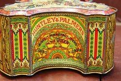 Rare Antique Huntley And Palmers Biscuit Tin