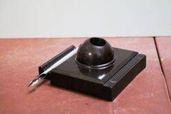 Rare DELAGE Bakelite Inkwell Pen Holder 