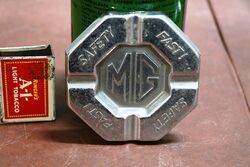 Rare MG Cars Chrome Plated Embossed Ash Tray.#