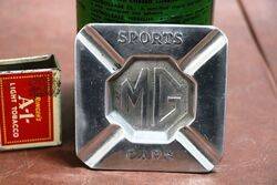 Rare MG Cars Chrome Plated Embossed Ash Tray 