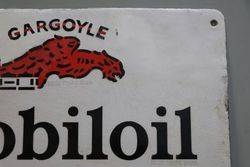 Rare Mobiloil Gargoyle Enamel Advertising Sign