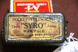Rare SYRO Pocket Vulcaniser Cycle Tubes War Pack tin