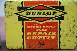 Rare Vintage Dunlop Motor Cycle Repair Outfit Tin