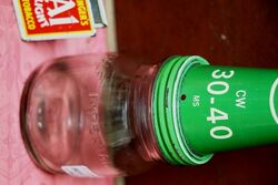 Rare Vintage Half Pint Oil Bottle with Castrol Tin Top