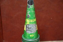 Rare Vintage Half Pint Oil Bottle with Energol Tin Top
