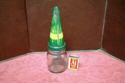 Rare Vintage Half Pint Oil Bottle with Energol Tin Top
