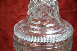 Regency cut glass bonbonniere with a domed cover 