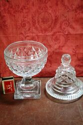 Regency cut glass bonbonniere with a domed cover 