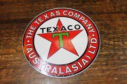 Reproduction Texaco Round Double Sided Enamel Sign