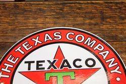 Reproduction Texaco Round Double Sided Enamel Sign