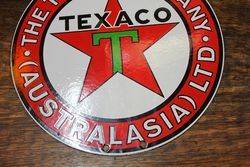 Reproduction Texaco Round Double Sided Enamel Sign