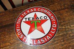 Reproduction Texaco Round Double Sided Enamel Sign