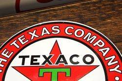 Reproduction Texaco Round Double Sided Enamel Sign