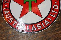 Reproduction Texaco Round Double Sided Enamel Sign