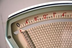 Retro Fan Shape AVERY Enamel Shop Scales 