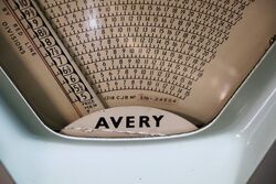 Retro Fan Shape AVERY Enamel Shop Scales 