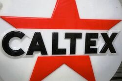 Round Vintage Caltex Embossed Acrylic Advertising Lens  