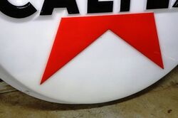 Round Vintage Caltex Embossed Acrylic Advertising Lens  