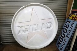 Round Vintage Caltex Embossed Acrylic Advertising Lens  