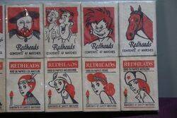 Set Of 14 Vintage Redheads Matchbox 