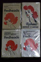 Set Of 4 Redheads Matchbox 