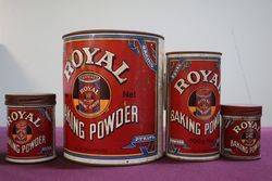 Set Of 4 Vintage Royal Baking Powder Tins