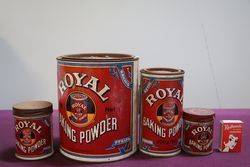 Set Of 4 Vintage Royal Baking Powder Tins