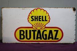 Shell Butagaz Enamel Advertising Sign