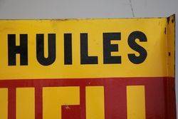 Shell Huiles Double Sided Enamel Advertising Sign