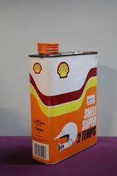 Shell Super 2 Temps 2 Liters  Motor Oil Tin 