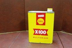Shell X100 2ltr Oil Tin
