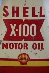 Shell X100 Motor Oil Pyramid Tin