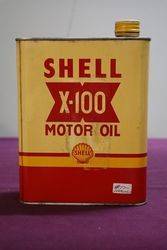 Shell X100 Motor Oil Tin