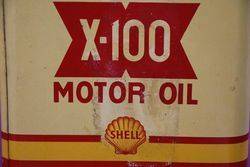 Shell X100 Motor Oil Tin