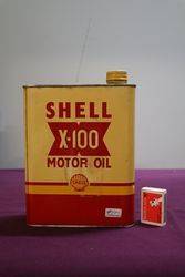 Shell X100 Motor Oil Tin