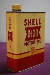 Shell X100 Motor Oil Tin