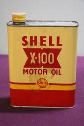 Shell X100 Motor Oil Tin