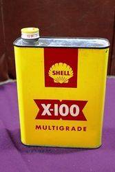 Shell X 100 Multigrade Oil Tin